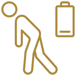 Icon showing a drained battery representing emotional exhaustion and self-neglect.